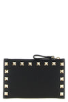the valentino garavani rockstud cardholder in garnet calf leather represents an