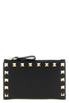 the valentino garavani rockstud cardholder in garnet calf leather represents an