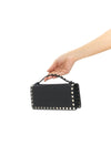 rockstud wallet on chain in grenade calf leather