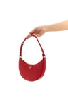 mini shoulder bag in garnet calfskin