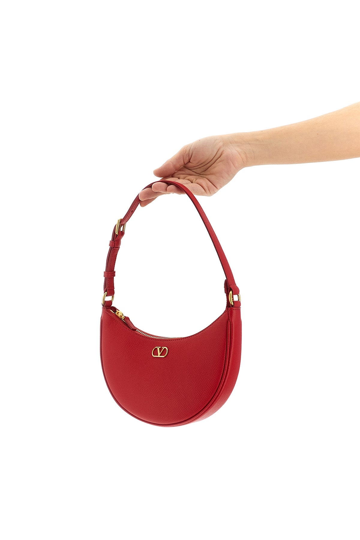mini shoulder bag in garnet calfskin