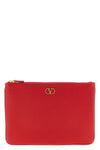 garnet calf leather clutch bag