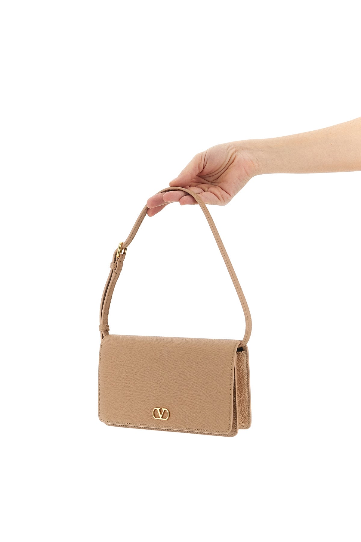 grainy leather shoulder bag