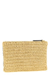 medium viva superstar crochet clutch bag in synthetic raffia