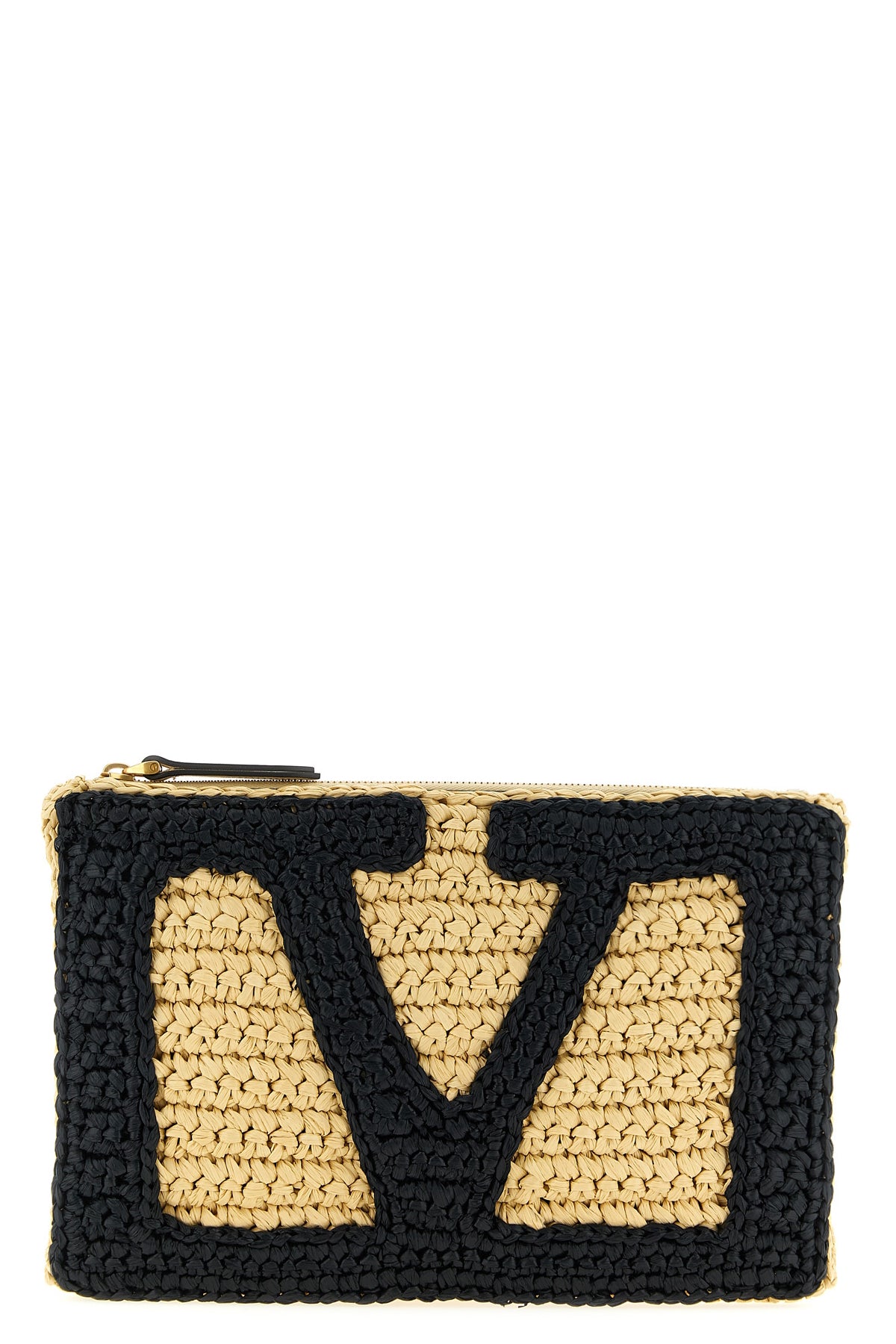 medium viva superstar crochet clutch bag in synthetic raffia