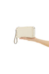 rockstud clutch bag in garnet calfskin