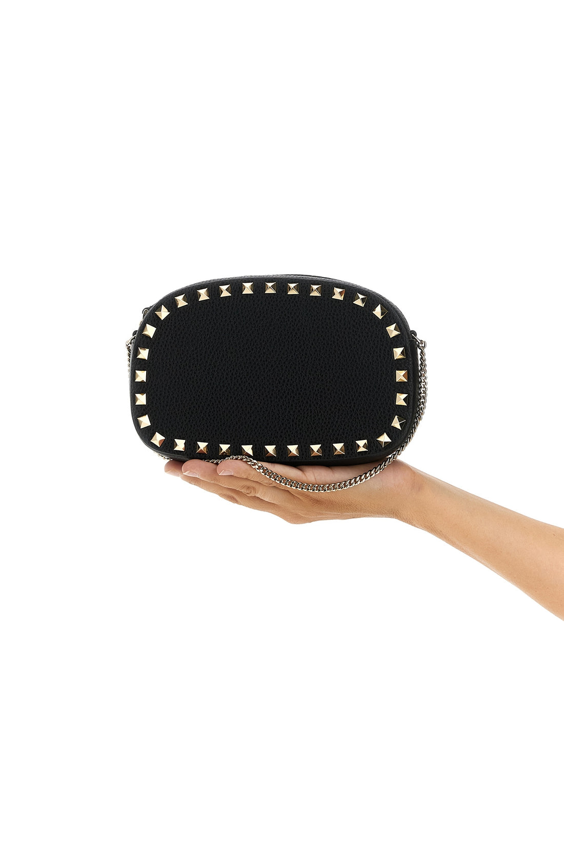 VALENTINO GARAVANI OS rockstud mini crossbody bag in garnet calf leather