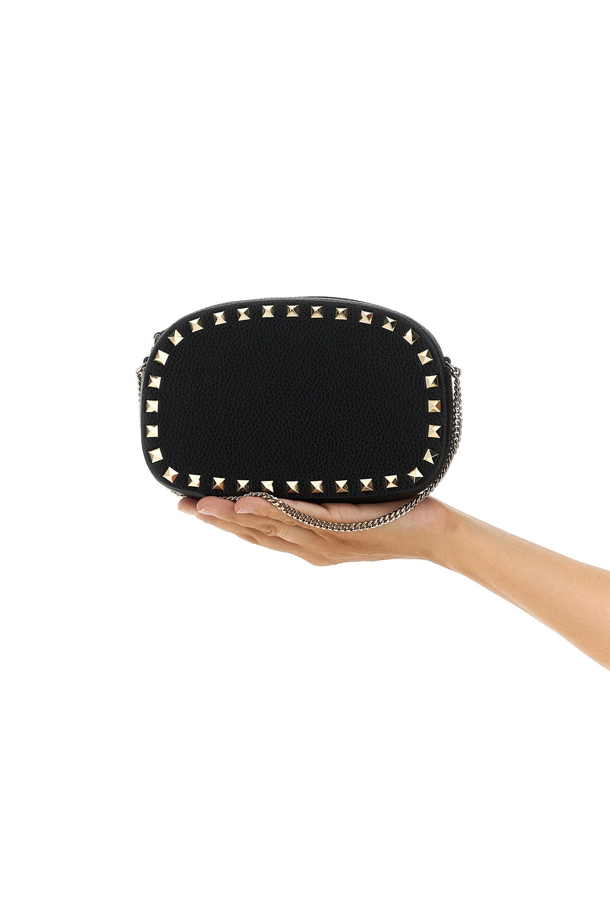 rockstud mini crossbody bag in garnet calf leather