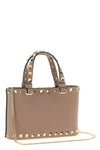 rockstud mini crossbody bag in garnet calfskin