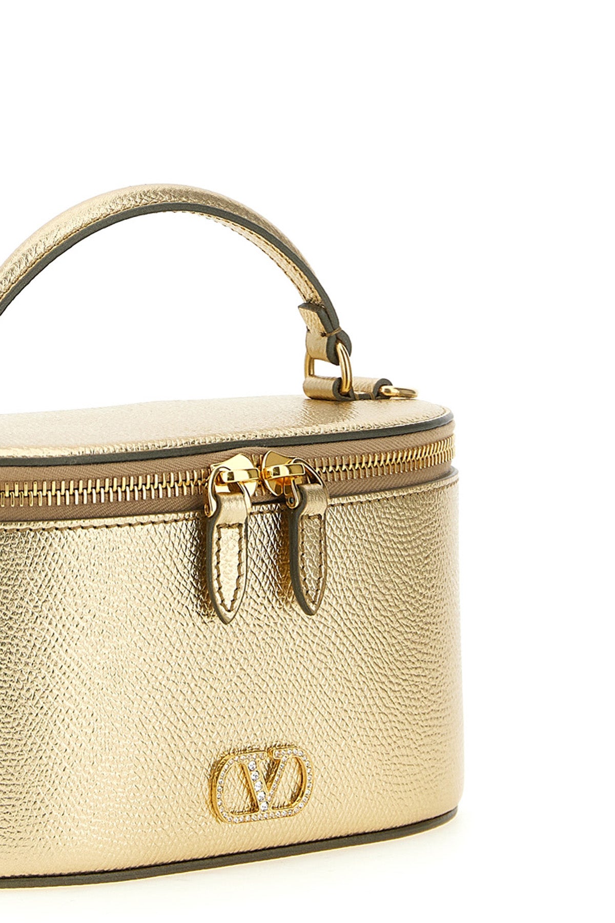 the valentino garavani vanity mini handbag in grenade calf leather stands out