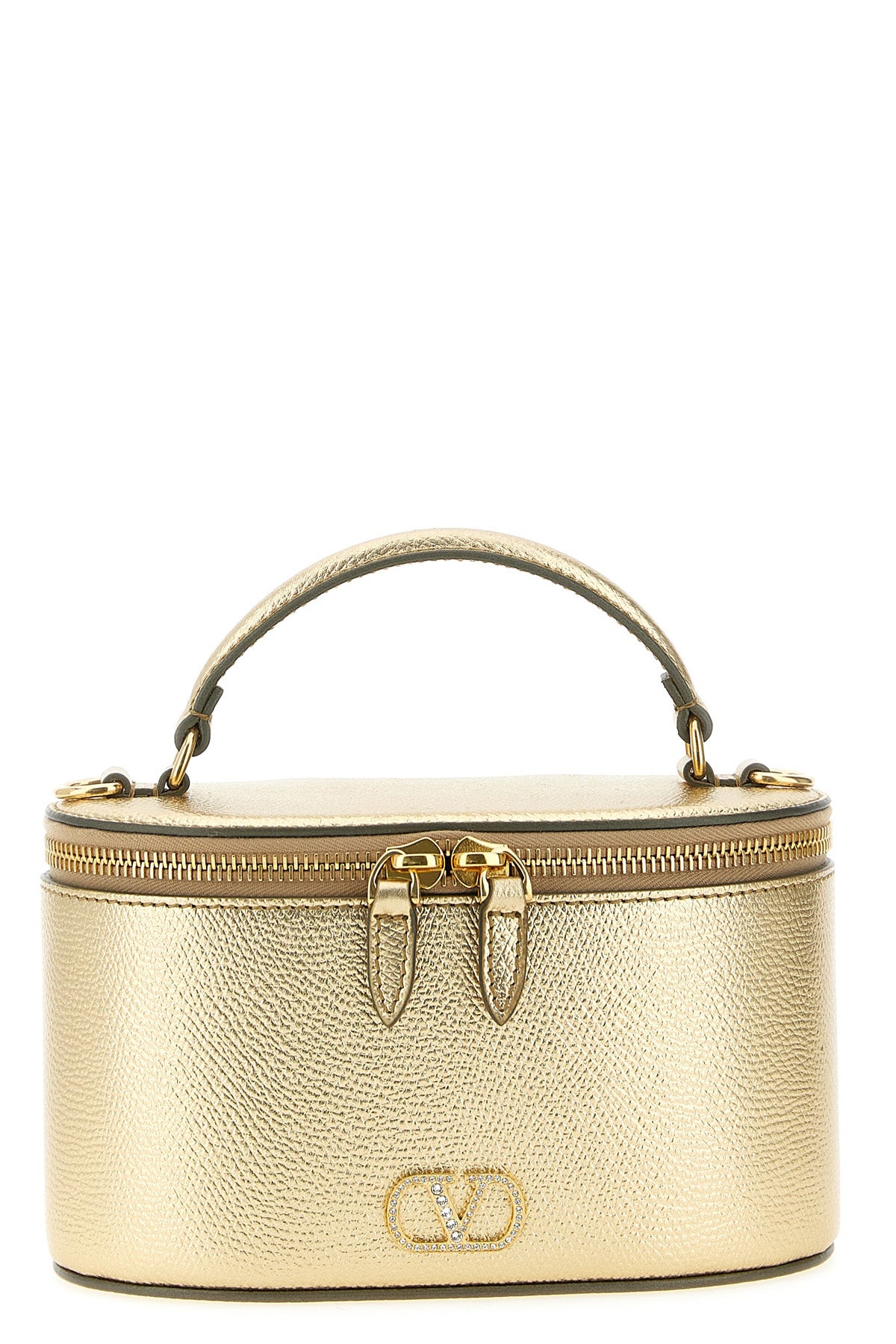 the valentino garavani vanity mini handbag in grenade calf leather stands out