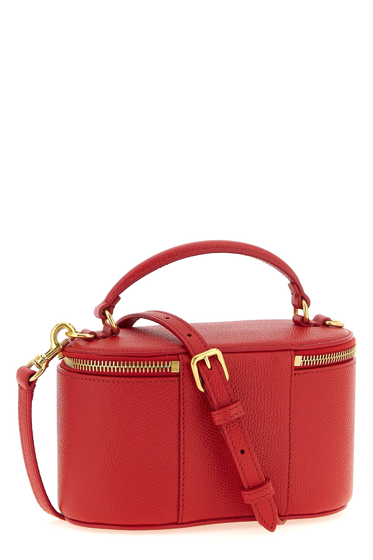 vanity mini crossbody bag in garnet calf leather