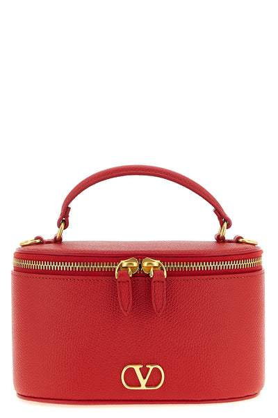 vanity mini crossbody bag in garnet calf leather