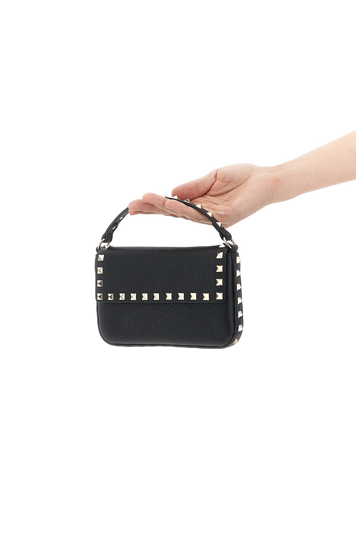 rockstud mini handbag in calf leather