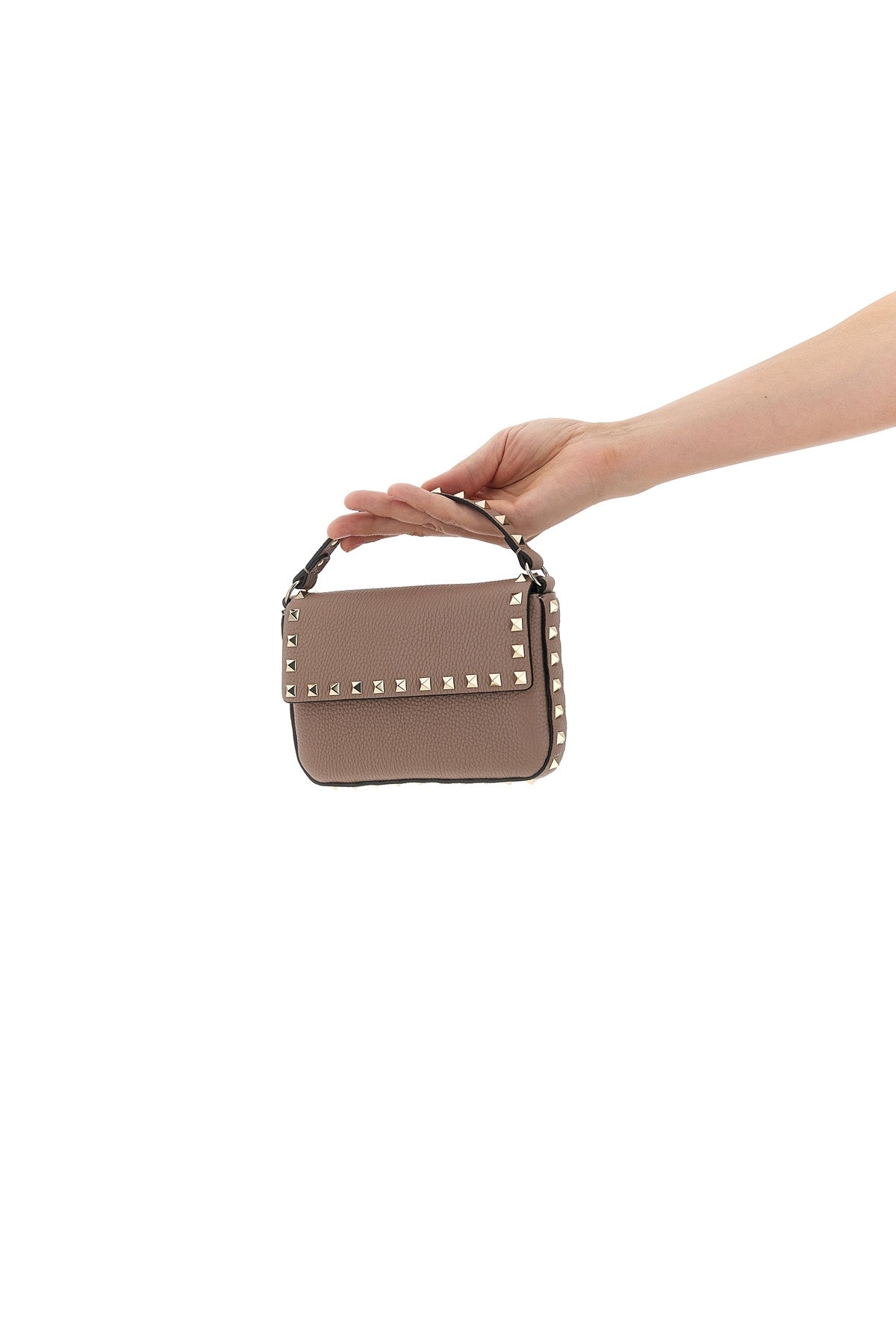 rockstud mini handbag in calf leather