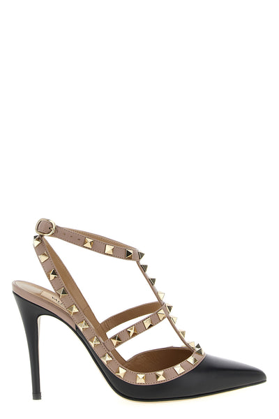 rockstud leather pumps