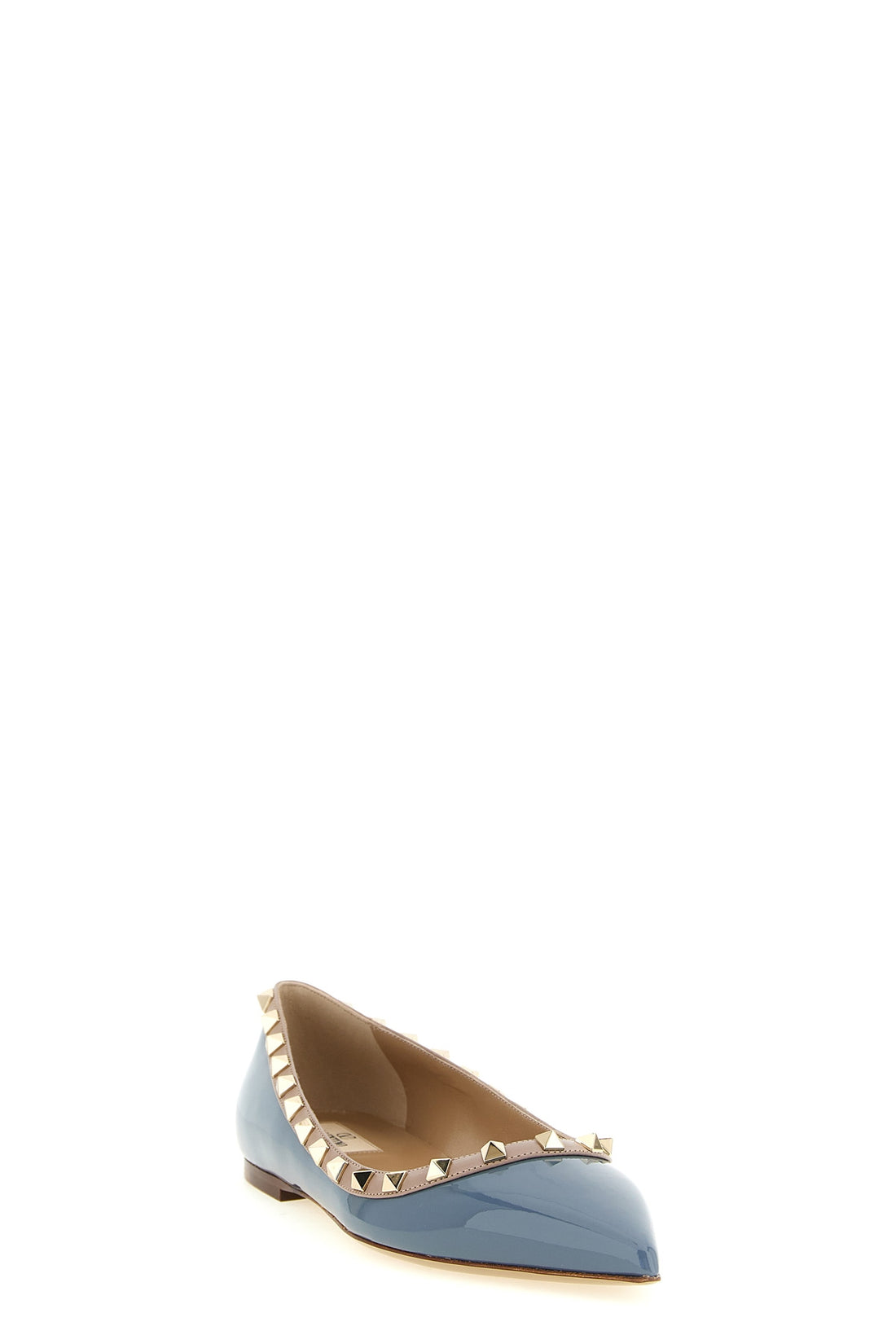 VALENTINO GARAVANI 36 rockstud patent leather ballet flat