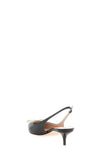 the valentino garavani slingback shoe defines a tapered model through a construc