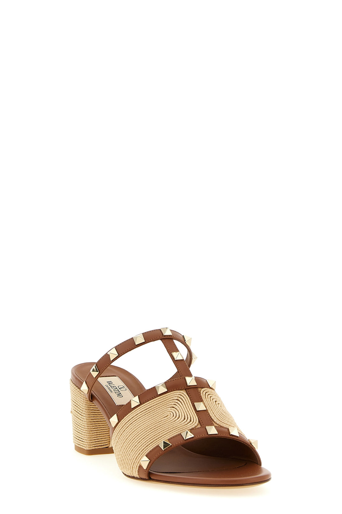 VALENTINO GARAVANI 37 rockstud calf leather slides