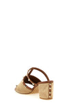 rockstud calf leather slides