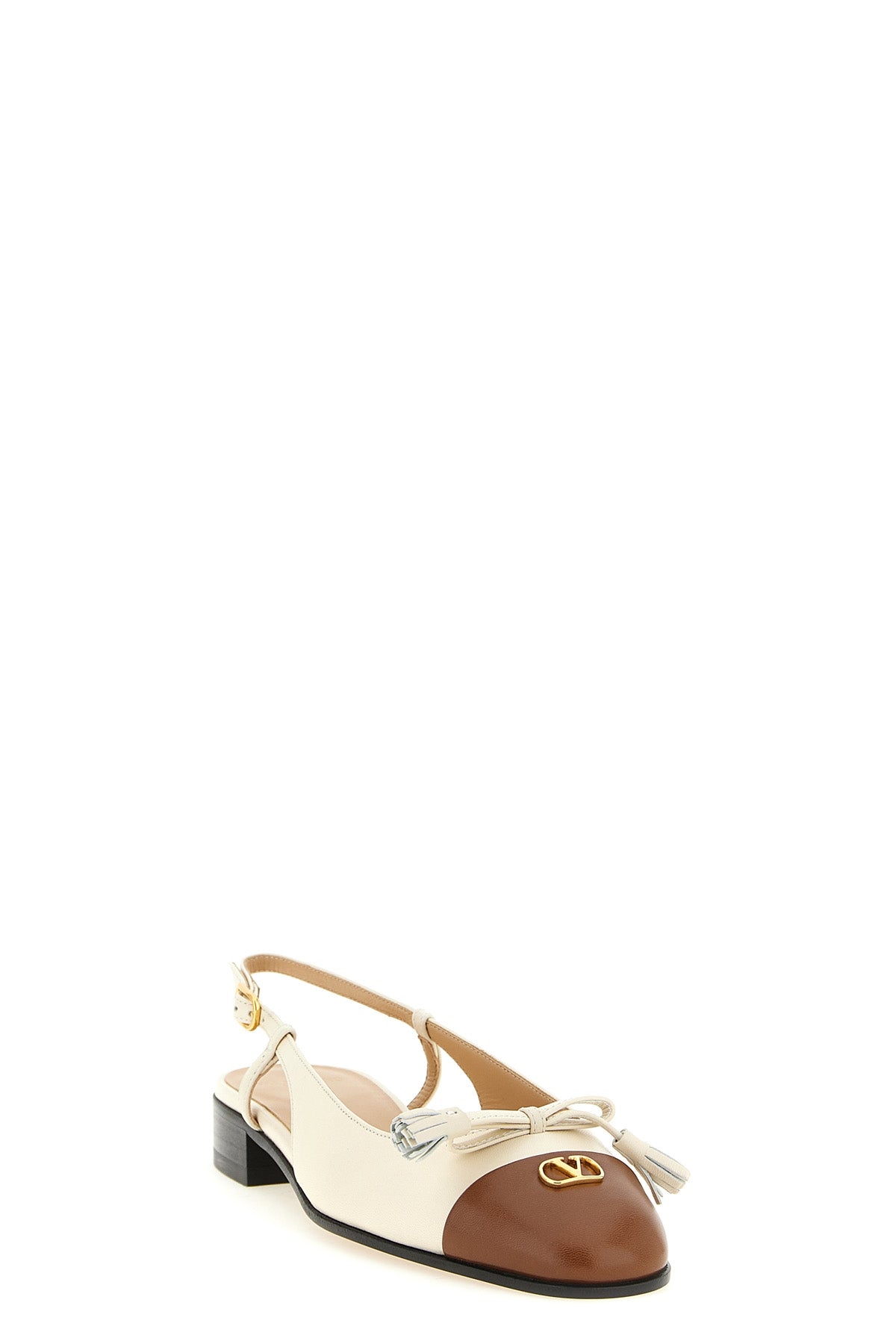 valet du roi two-tone leather slingback ballet flats