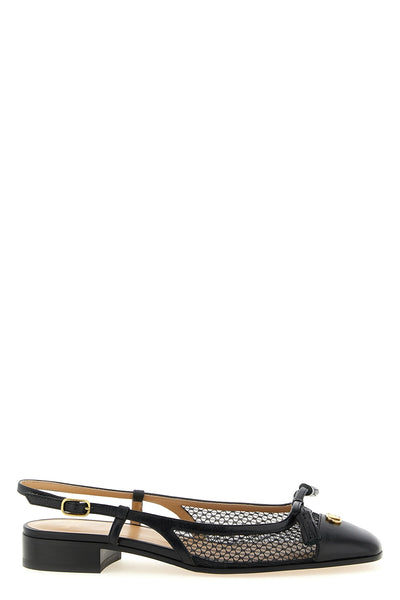 valet du roi mesh and kidskin slingbacks