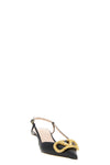 smooth calf leather slingbacks