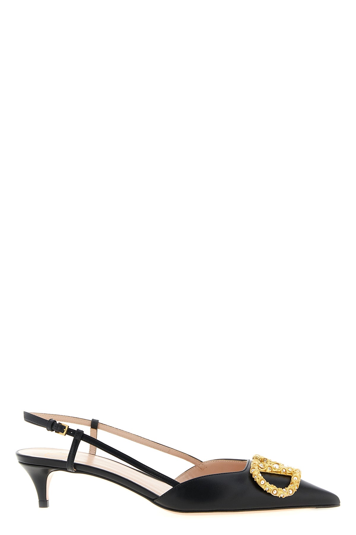 smooth calf leather slingbacks