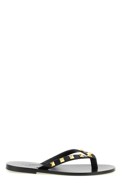 the valentino garavani rockstud thong sandals define an essential aesthetic th
