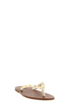 thong rockstud sandals in calf leather