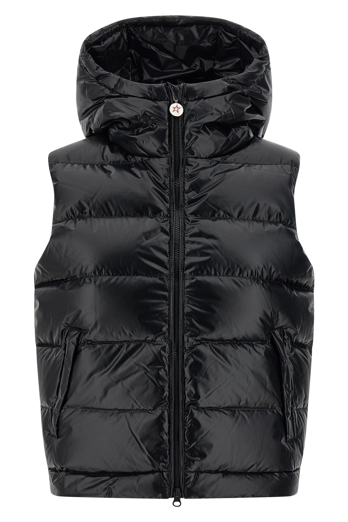 polar flare vest in quilted and padded technical fabric