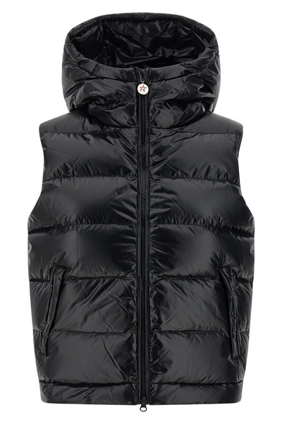 polar flare vest in quilted and padded technical fabric