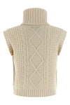 crystal knitted merino wool vest