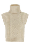 crystal knitted merino wool vest