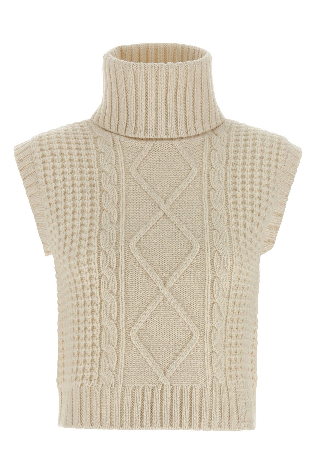 crystal knitted merino wool vest