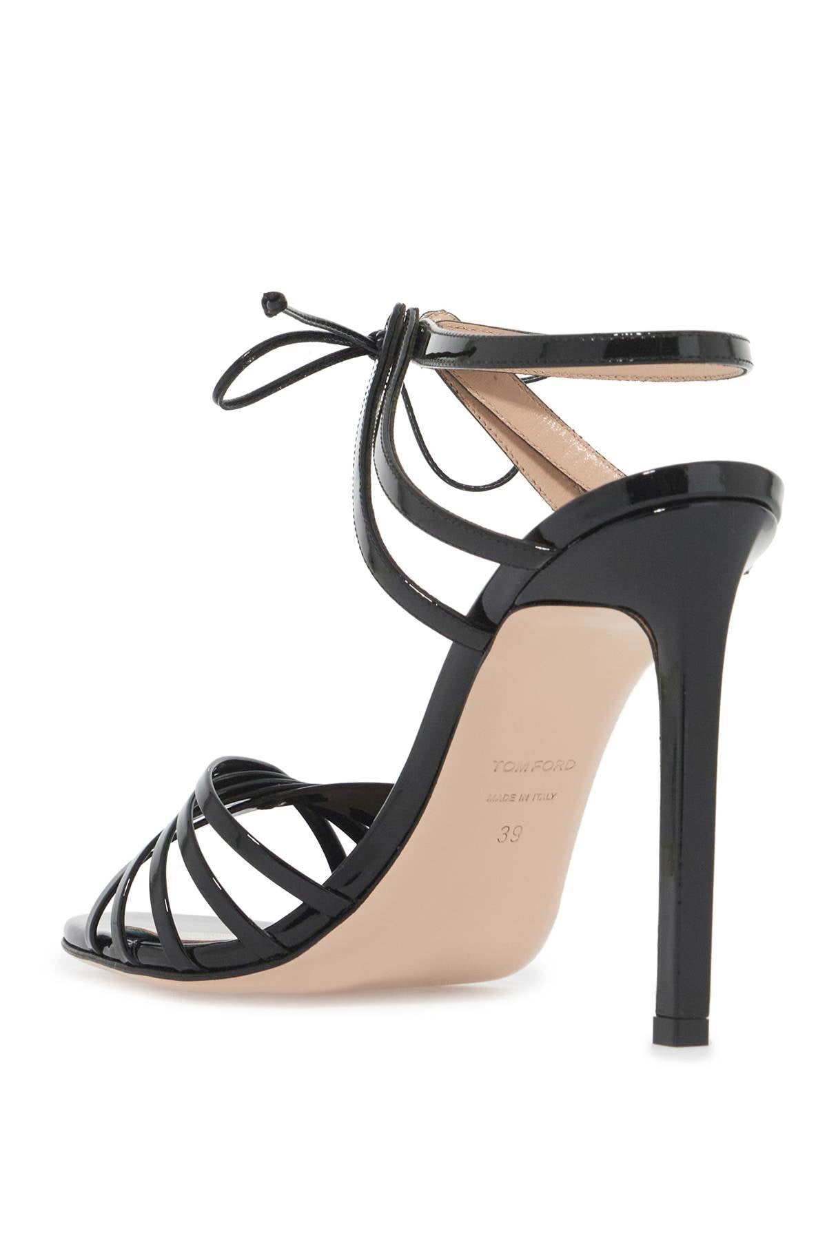 glossy sandals with criss-cross