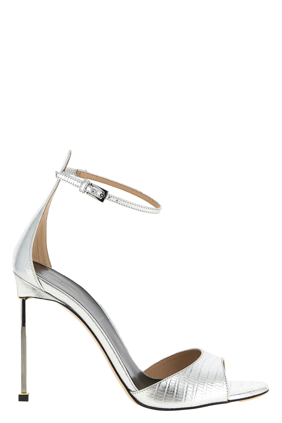 tejus snake print laminated leather sandals