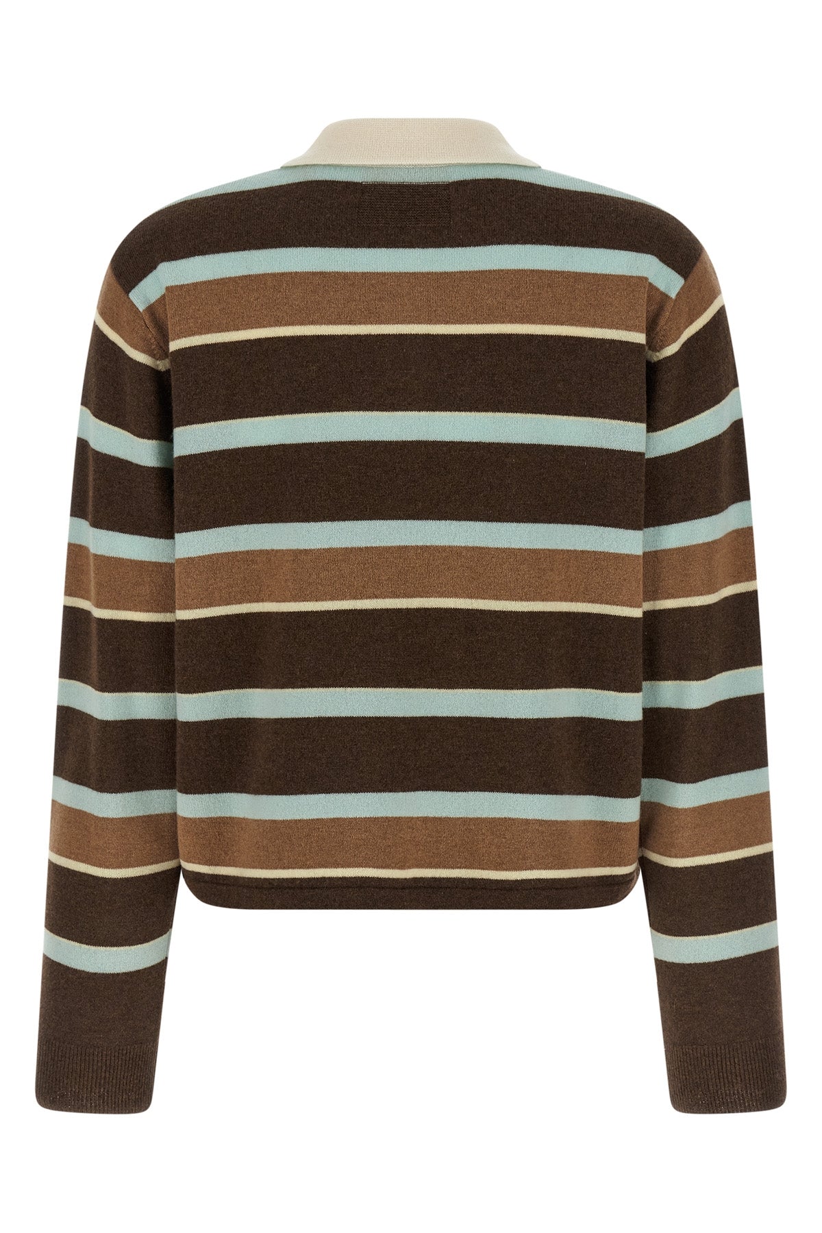 cropped stripe rugby cashmere sweater