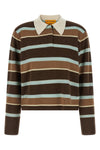 cropped stripe rugby cashmere sweater