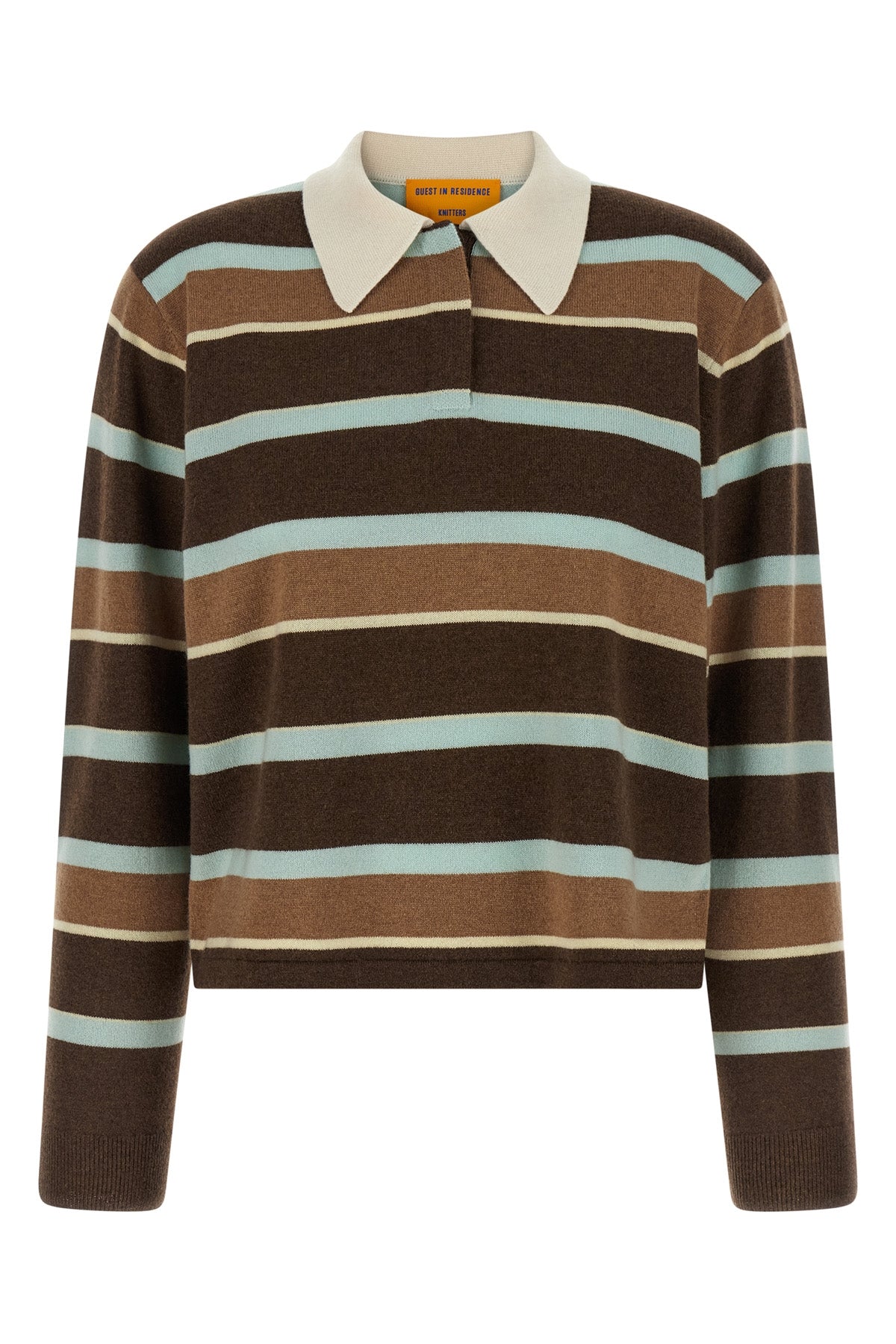 cropped stripe rugby cashmere sweater