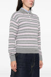collegiate stripe polo style sweater