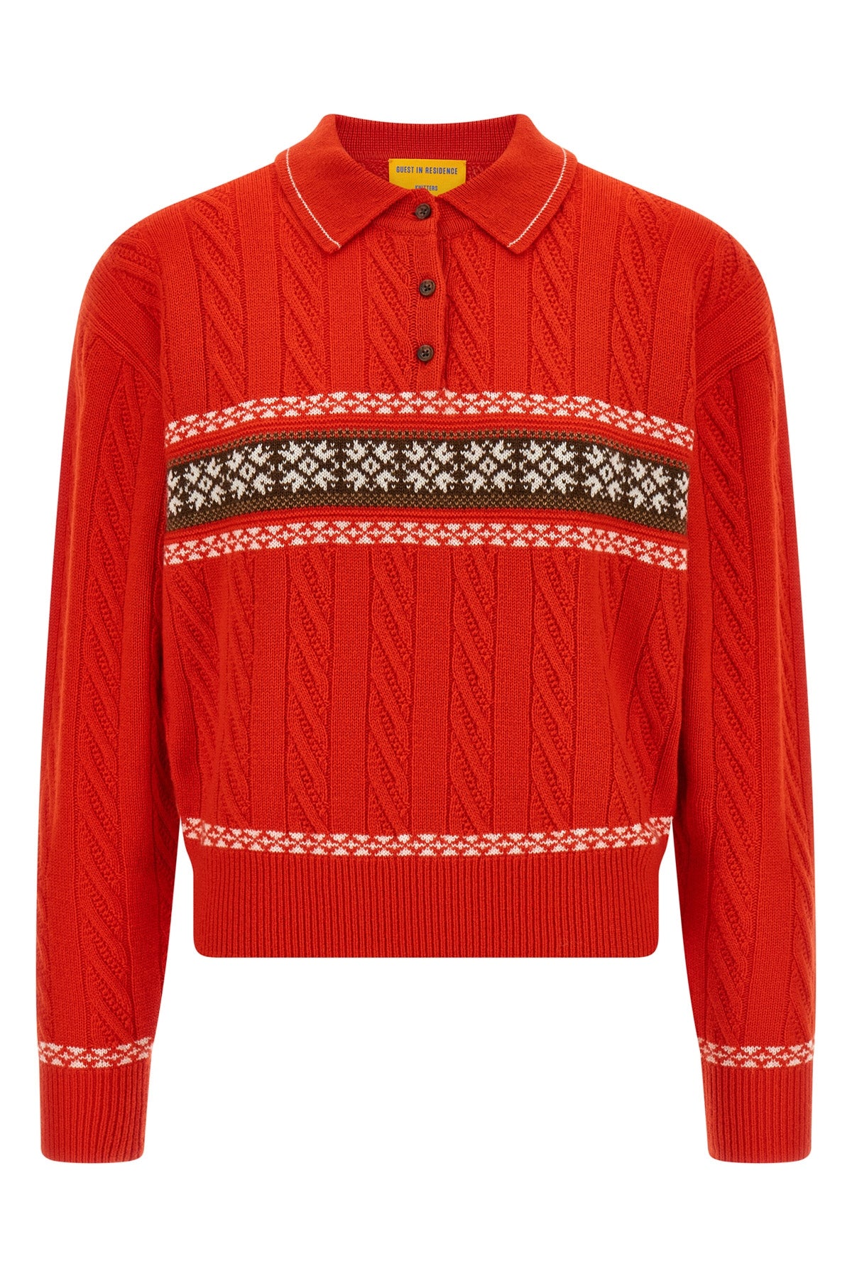 polo cable collegiate collar sweater