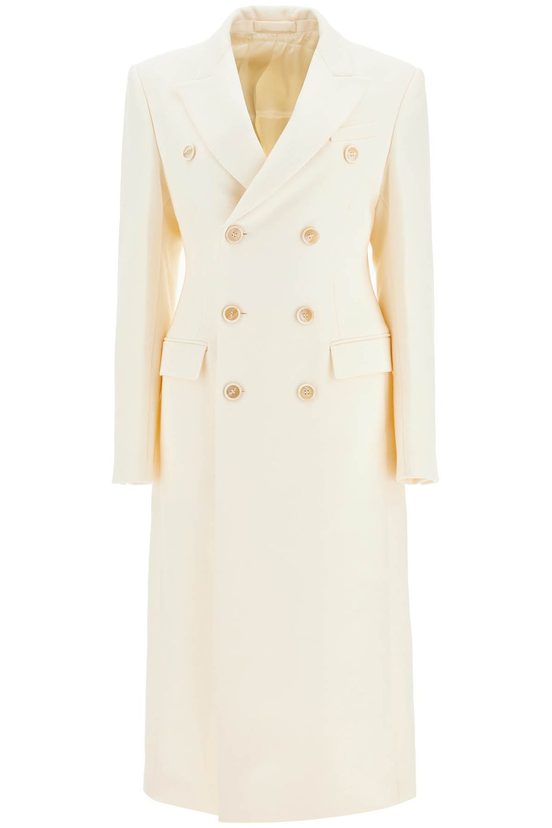 double-breasted maxi coat