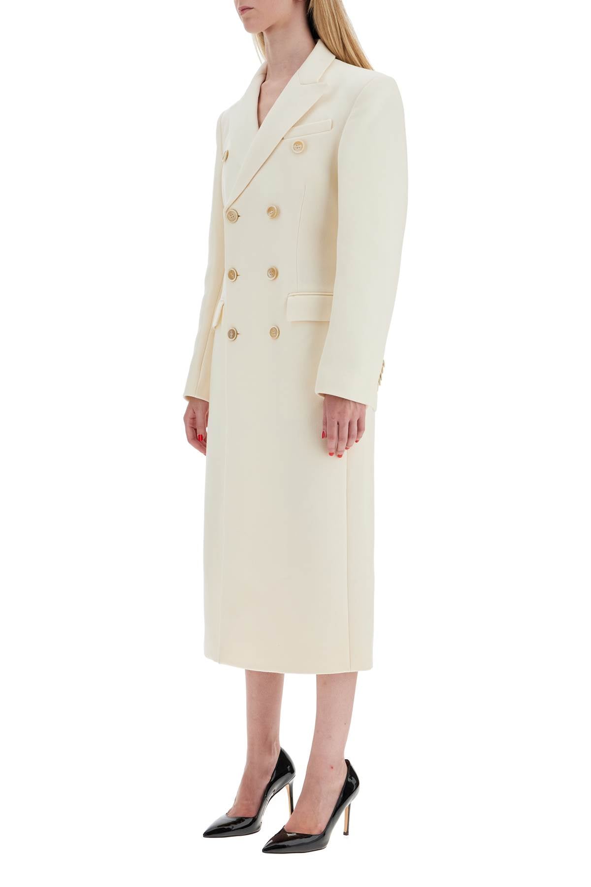 double-breasted maxi coat