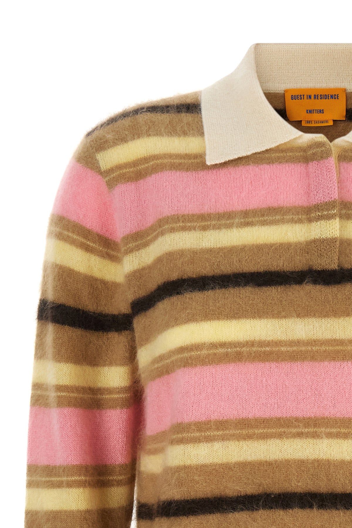 the guest in residence grizzly cropped rugby cropped polo shirt is made of pur