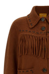 the guest in residence western fringe knitted jacket redefines frontier codes