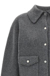 the guest in residence bomber jacket in wool and cashmere felt has a structured