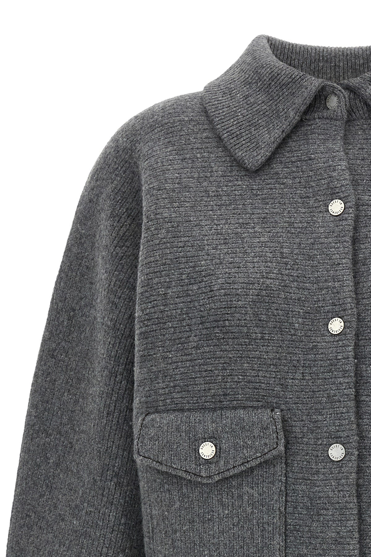 the guest in residence bomber jacket in wool and cashmere felt has a structured