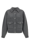 the guest in residence bomber jacket in wool and cashmere felt has a structured