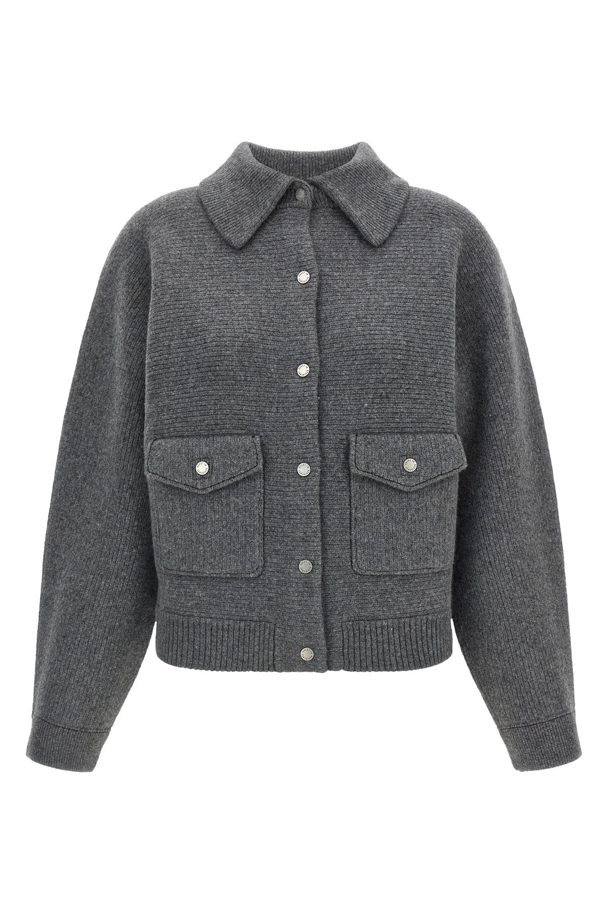 the guest in residence bomber jacket in wool and cashmere felt has a structured